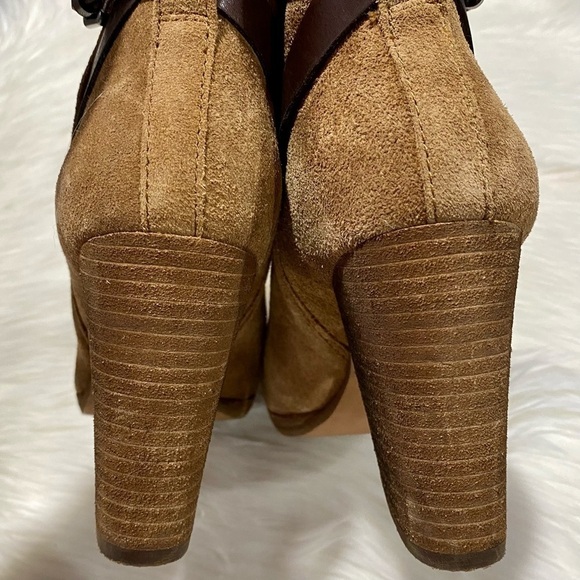 Madewell Aimee Buckle-Strap Leather Suede Ankle Boots‎ in Truffle Brown 7 - Picture 6 of 9